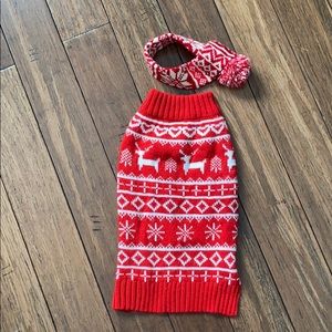 ⭐️Dog sweater and scarf